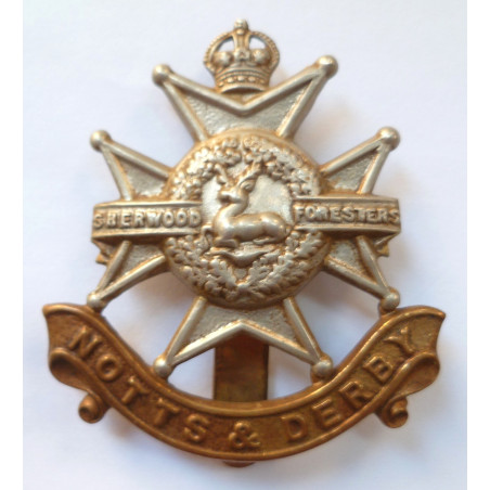 WW1 Sherwood Foresters Notts & Derby Regiment Cap Badge - British Army