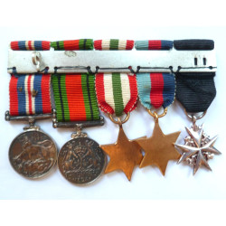 WW2 Order Saint John. Italy Star Miniature Medal Group of 5