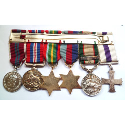 WW2 Mounted Military Cross, India General Service Miniature Medal Group of 6