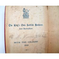 WW1 New Testament 1916 King's Own Scottish Borderers