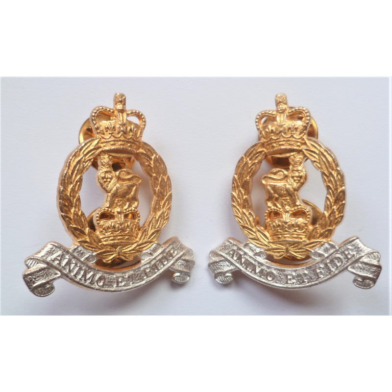 Pair Adjutant Generals Corps Officers Gilt Collar Badge/dogs
