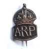 Small Size ARP Sterling Silver Pin Badge  - Air Raid Precautions British Army