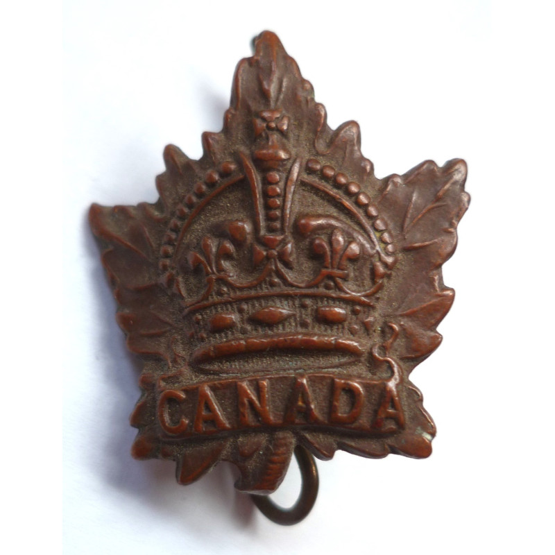 WW1 Canadian General Service Collar Badge - British Commonwealth Military Army