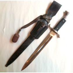 WW2 German Fire Service Bayonet with Frog and Knot