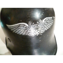 Scarce M34 Luftschutz Triple Decal Helmet - German Third Reich