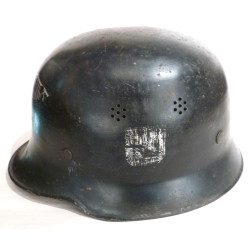 Scarce M34 Luftschutz Triple Decal Helmet - German Third Reich