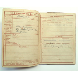 German Wehrpass and Documents Motorized Artillery Battery