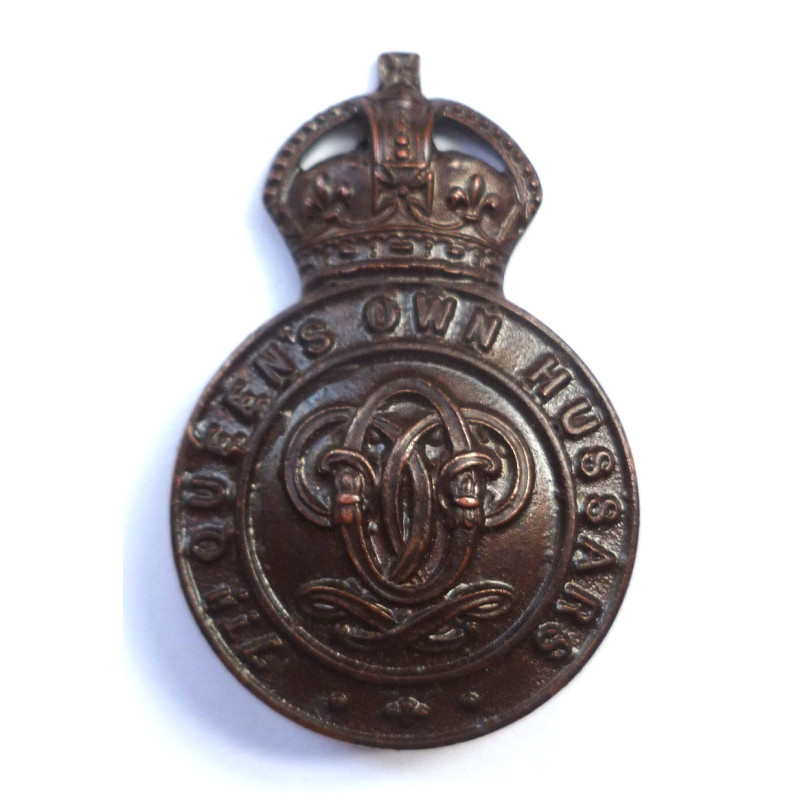 7th Queen's Own Hussars Officers Bronze Cap Badge - British Military insignia