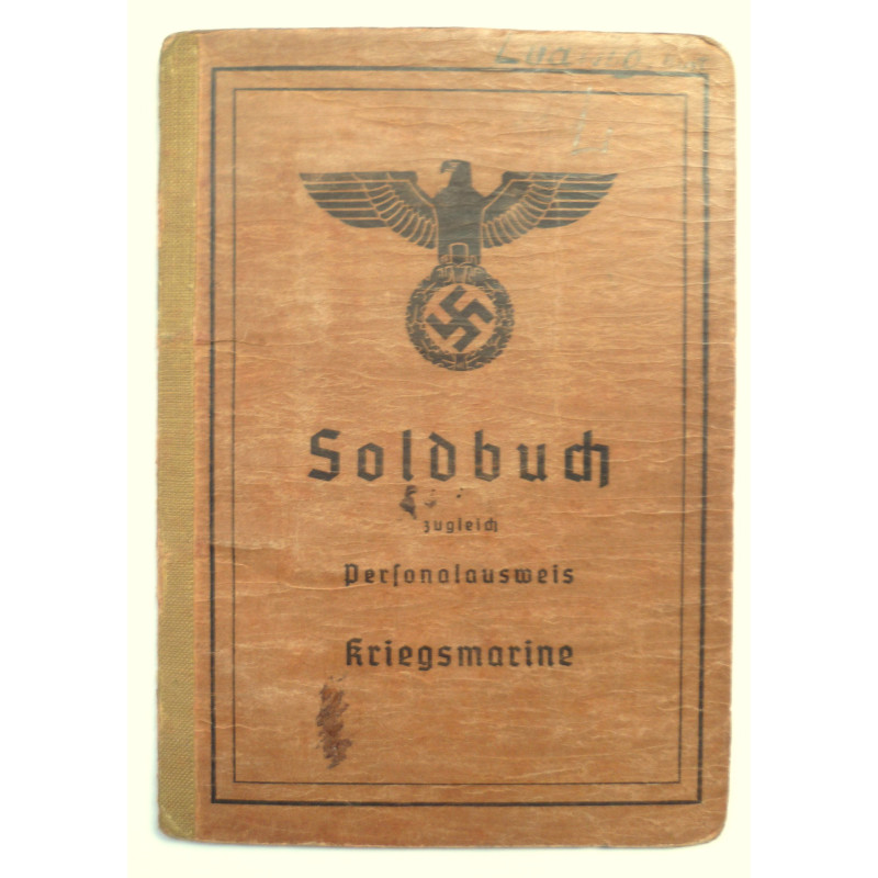 German Soldbuch - Marine Artillery - Kriegsmarine Kurt Ludwig