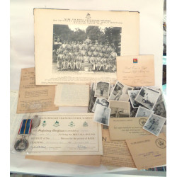 Royal Lincolnshire Regiment Ephemera With National Service Medal