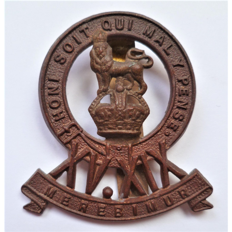 15th/19th The Kings Royal Hussars Cap Badge WW2