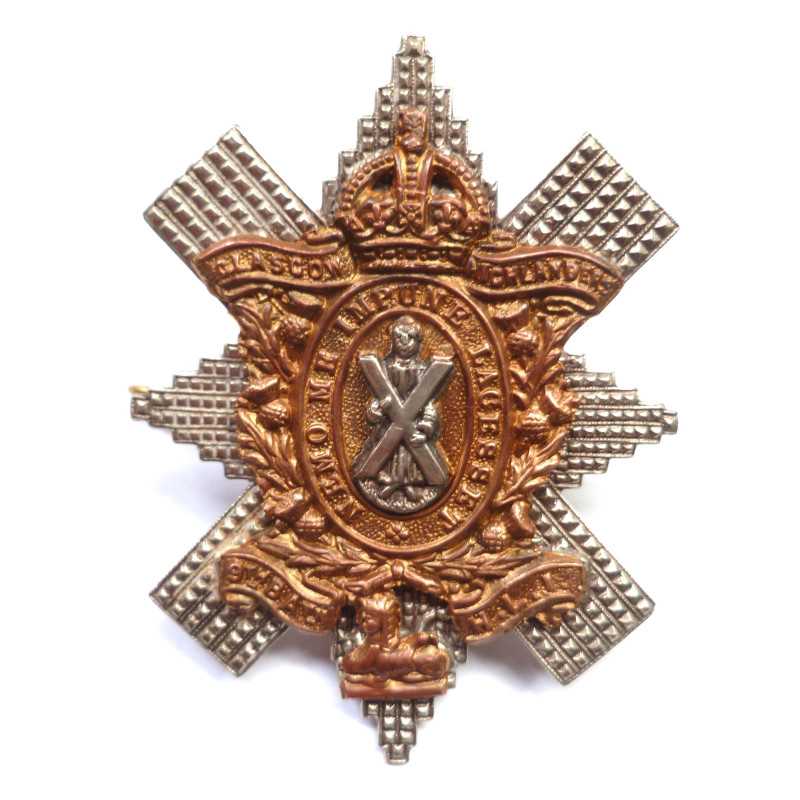 9th Battalion Highland Light Infantry Glasgow Highlanders NCOs Glengarry- British Army insignia