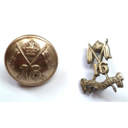 16th Light Cavalry Lancers Regiment Collar Badge and Button- British Indian Army insignia