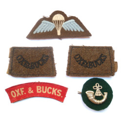 WW2 Ox & Bucks Light infantry Slip on and Printed Cloth Badge  - British Insignia Parachute Regiment