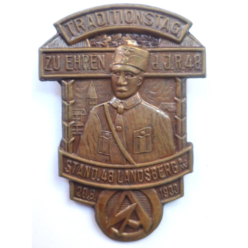 Traditionstag zu ehren 1948 Landsberg 1933 Tinnie - Third Reich Insignia