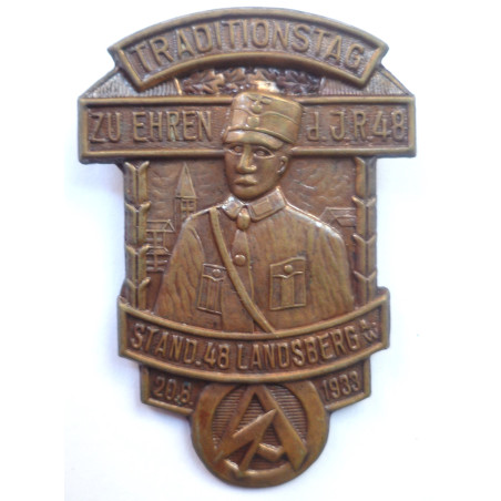 Traditionstag zu ehren 1948 Landsberg 1933 Tinnie - Third Reich Insignia
