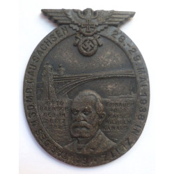 Sachsen Province Day 28 - 29 May 1938 - Builders of Kaiser Wilhem Canals Tinnie - Third Reich Insignia