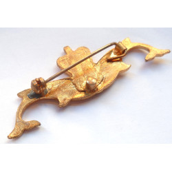 Royal Navy Submarine Service gilt and Enamel Dolphin Badge - British Army Insignia