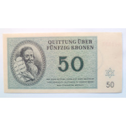 German Fifty kronen Theresienstadt Ghetto Money in 1943