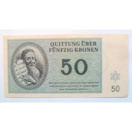 German Fifty kronen Theresienstadt Ghetto Money in 1943 German Fifty kronen Theresienstadt Ghetto Money in 1943