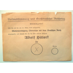 Hitler Election and Anschluss Ballot Paper