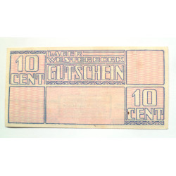 Netherlands 1944 Westerbork Lager 10 Cent Coupon - POW