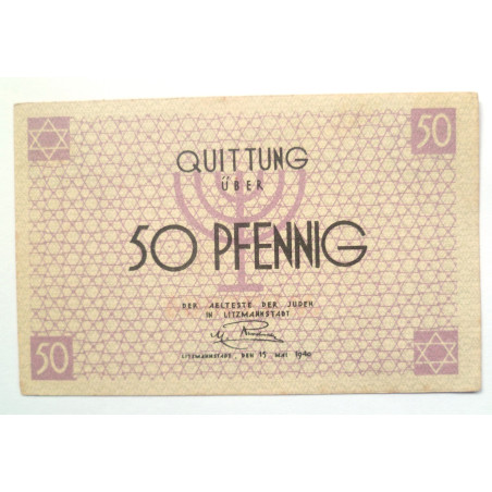 Lodz Litzmannstadt Germany Ghetto Currency 50 Pfennig Money Lodz Litzmannstadt Germany Ghetto Currency 50 Pfennig Money