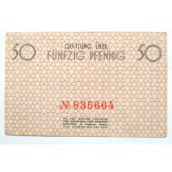 Lodz Litzmannstadt Germany Ghetto Currency 50 Pfennig Money
