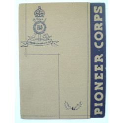 Pioneer Corps Christmas & New Year 1940 Card - British
