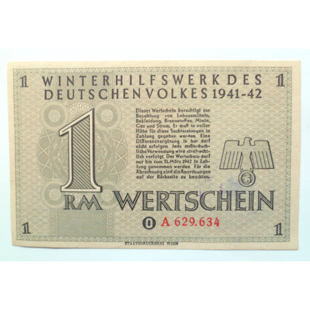 WW2 German Winter Help Fund 1 Reichsmark Pfg 1941-42 WW2 German Winter Help Fund 1 Reichsmark Pfg 1941-42