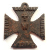 WW1 British Propaganda Iron Cross 1914 DINANT GHENT ANTWERP RHEIMS LOUVAIN AMIENS - British Army Insignia