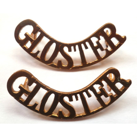 Pair WW1 Gloucestershire Regiment Shoulder Titles - British Army Insignia