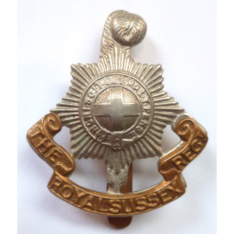 WW2 The Royal Sussex Regiment Cap Badge - British Army Insignia