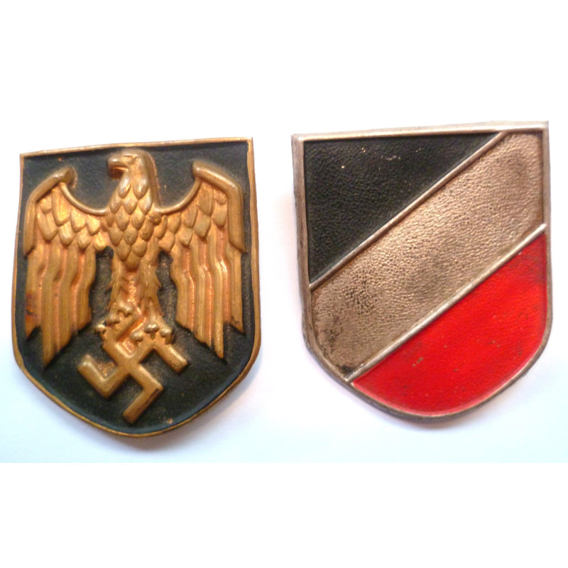WW2 German Kriegsmarine Pith Helmet Badges/Shields - Third Reich