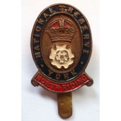 National Reserve York North Riding Cap Badge  - British Army Insignia