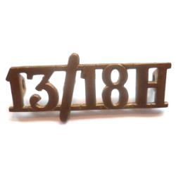 13th/18th Hussars Brass Shoulder Title - British Army Military Insignia