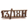 13th/18th Hussars Brass Shoulder Title - British Army Military Insignia