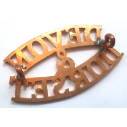 Devon & Dorset Brass Shoulder Title - British Army Military Insignia