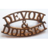 Devon & Dorset Brass Shoulder Title - British Army Military Insignia