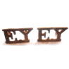 Pair Essex Yeomanry Brass Shoulder Titles - British Army Military Insignia