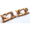 Pair Essex Yeomanry Brass Shoulder Titles - British Army Military Insignia