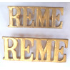 Pair Royal Electrical Mechanical Engineers Brass Shoulder Titles REME