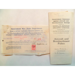 1915 Government War Risks 1915 Aircraft and Bombardment Government War Risks Department Insurance Documents