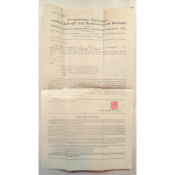 WW1 Aircraft and Bombardment Government War Risks Department Insurance Documents - British Army Military Insignia