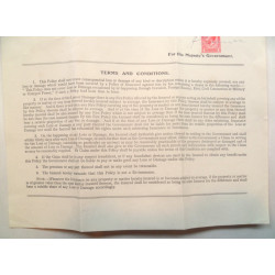 WW1 Aircraft and Bombardment Government War Risks Department Insurance Documents - British Army Military Insignia