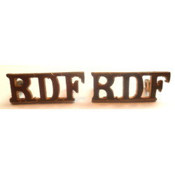 Pair Royal Dublin Fusiliers Brass Shoulder Titles - British Military Insignia