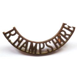 Royal Hampshire Regiment Brass Shoulder Title - British Military Insignia