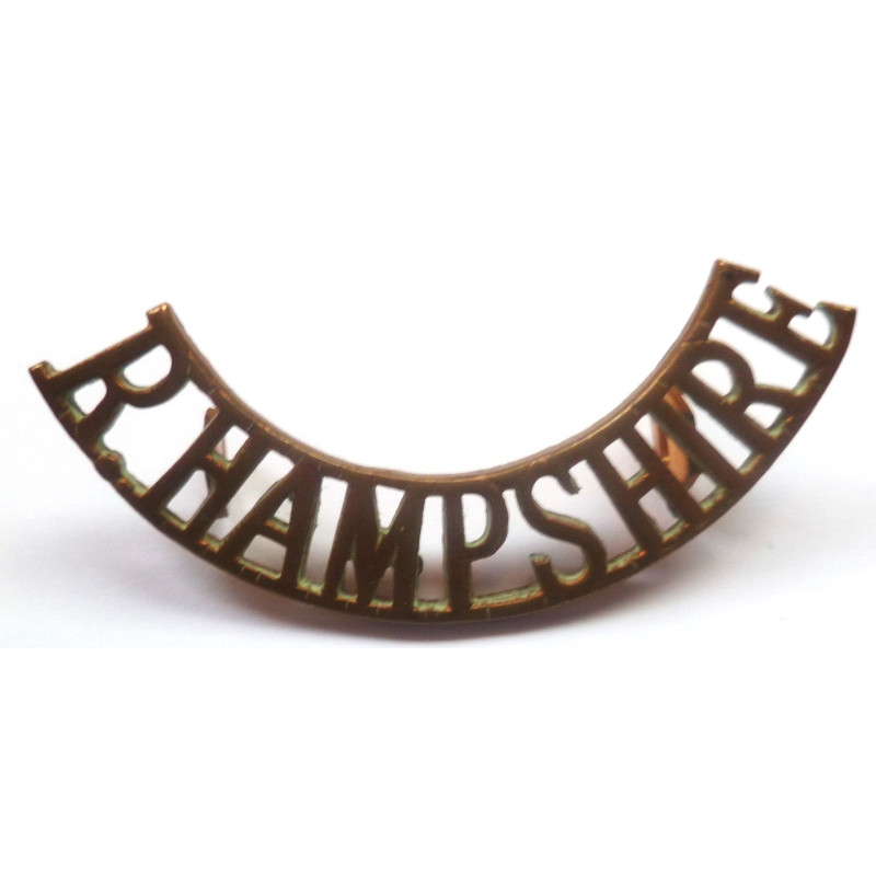 Royal Hampshire Regiment Brass Shoulder Title - British Military Insignia