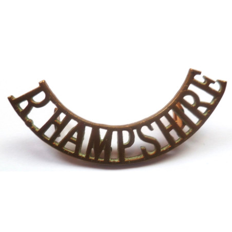 Royal Hampshire Regiment Brass Shoulder Title - British Military Insignia