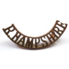 Royal Hampshire Regiment Brass Shoulder Title - British Military Insignia